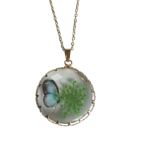 Collier papillon vert