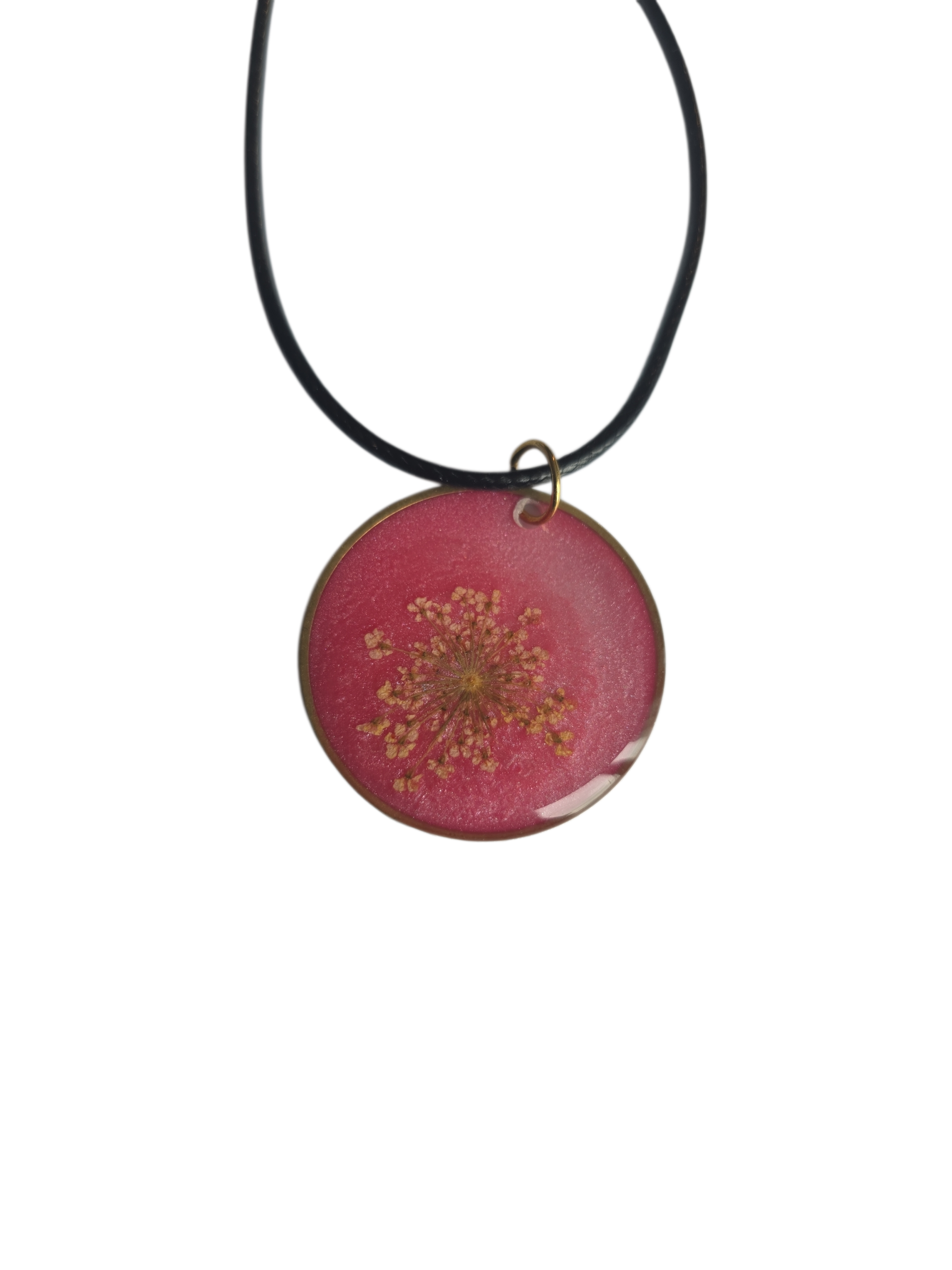 Collier rose fleur de carotte blanche